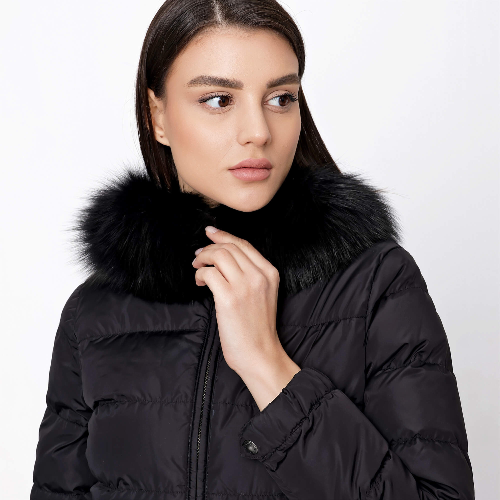 Prada - Black Fur Detail Puffer Jacket